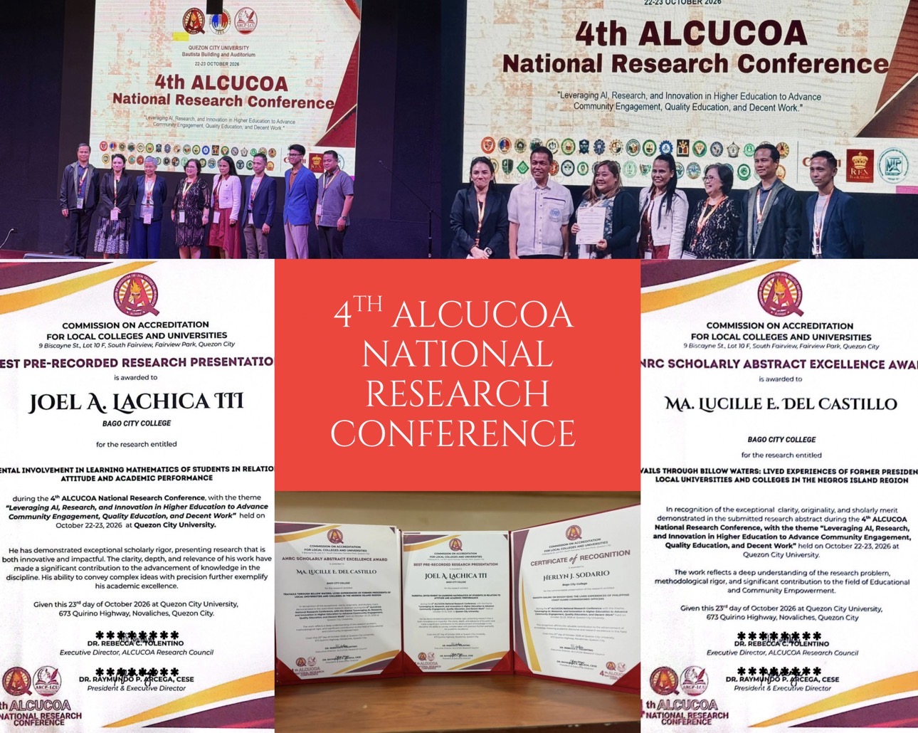 BCC Faculty Members Earn Recognition at 4th ALCUCOA National Research Conference